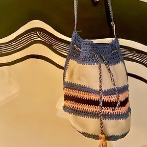 Anthropologie Leather Woven Bag